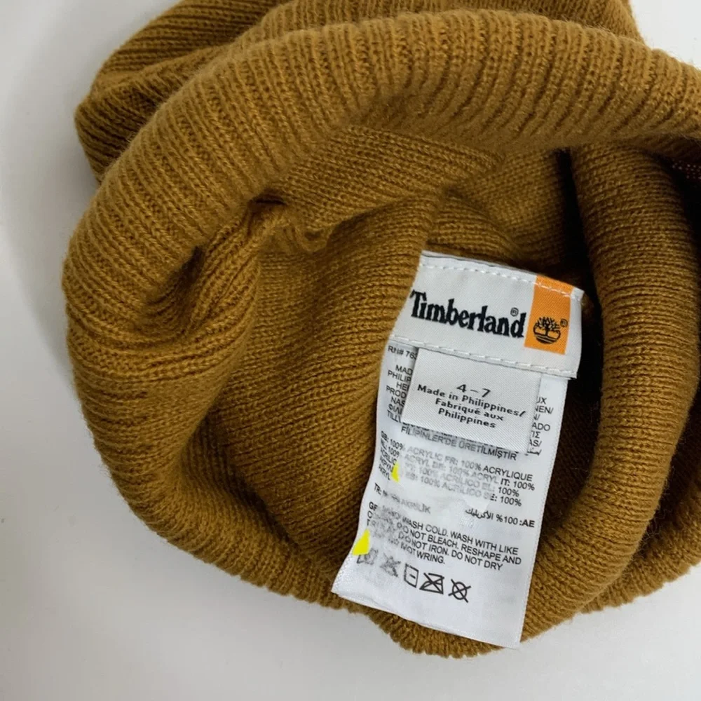 Timberland | Mustard Colored Timberland Label Beanie Cap | NWT Baby Winter Hat